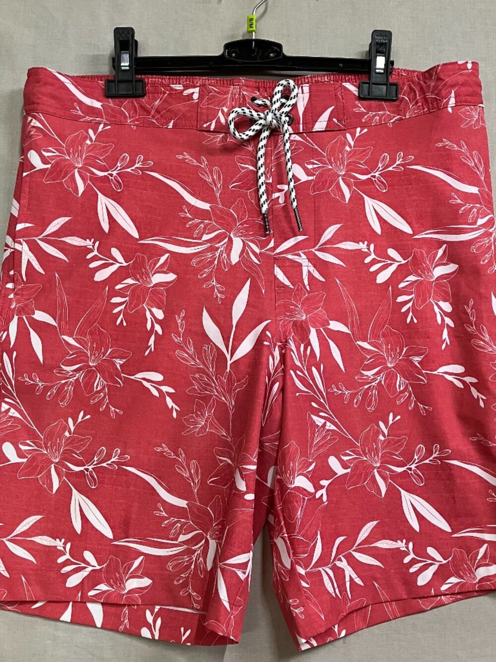Sonoma Swimwear Trunks Men's Medium Red Floral Tropical Drawstring Mesh Lined